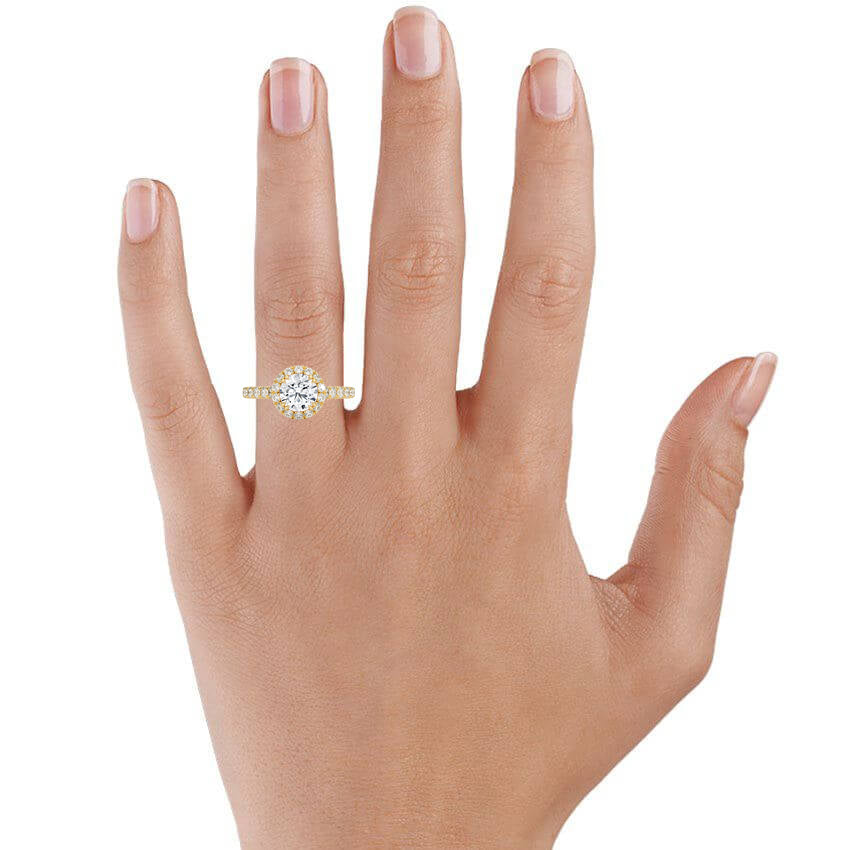 Sienna Halo Three-Quarter Coverage Diamond Ring (3/4 ct. tw.) Yellow Gold 18k Engagement Ring