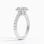 Sienna Halo Half Coverage Diamond Ring Platinum Asscher Engagement Ring