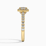 Sienna Halo Half Coverage Diamond Ring Yellow Gold 18k Asscher Engagement Ring