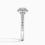 Sienna Halo Half Coverage Diamond Ring Platinum Cushion Engagement Ring