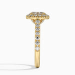 Sienna Halo Half Coverage Diamond Ring Yellow Gold 18k Oval Engagement Ring