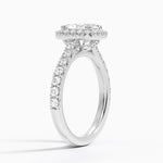 Sienna Halo Half Coverage Diamond Ring Platinum Radiant Engagement Ring
