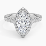 Sienna Halo Half Coverage Diamond Ring Platinum Marquise Engagement Ring