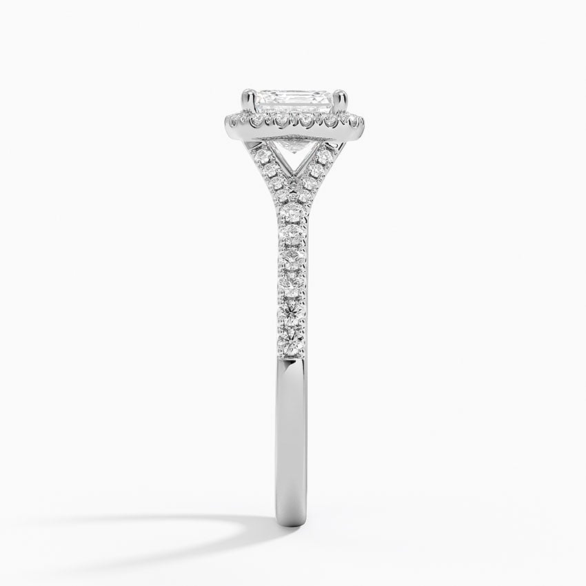 Joy Half Coverage Diamond Ring Platinum Asscher Engagement Ring