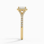 Joy Half Coverage Diamond Ring Yellow Gold 18k Asscher Engagement Ring