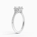 Joy Half Coverage Diamond Ring Platinum Cushion Engagement Ring