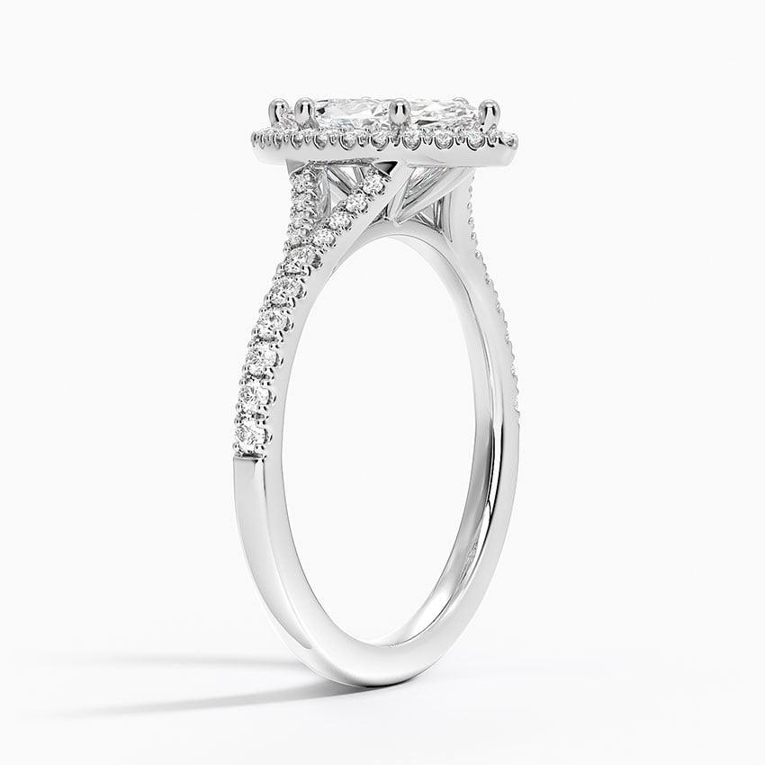 Joy Half Coverage Diamond Ring Platinum Marquise Engagement Ring