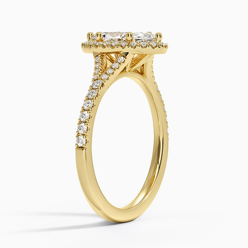 Joy Half Coverage Diamond Ring Yellow Gold 18k Marquise Engagement Ring