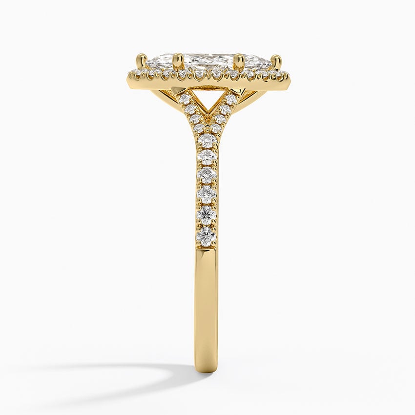 Joy Half Coverage Diamond Ring Yellow Gold 18k Marquise Engagement Ring