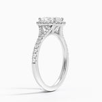 Joy Half Coverage Diamond Ring Platinum Oval Engagement Ring