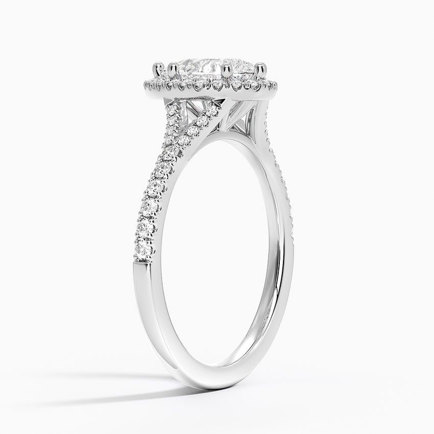 Joy Half Coverage Diamond Ring Platinum Pear Engagement Ring