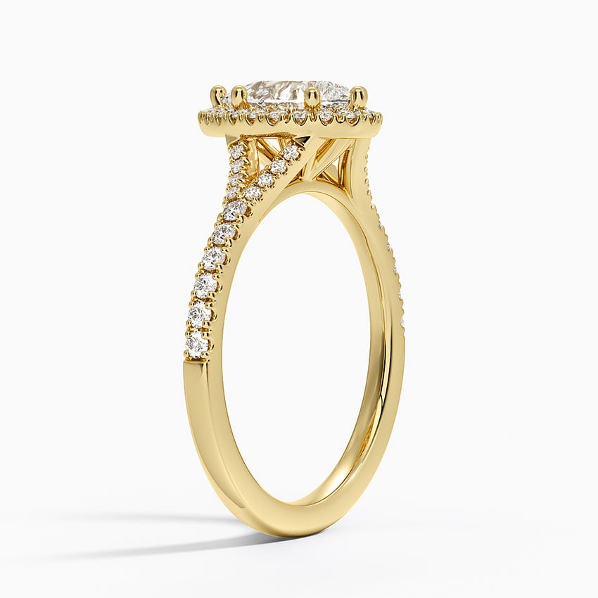 Joy Half Coverage Diamond Ring Yellow Gold 18k Pear Engagement Ring