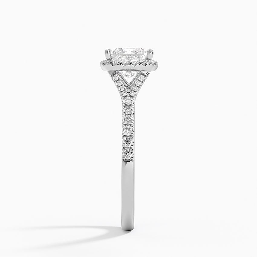 Joy Half Coverage Diamond Ring Platinum Princess Engagement Ring