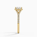 Joy Half Coverage Diamond Ring Yellow Gold 18k Princess Engagement Ring