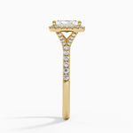 Joy Half Coverage Diamond Ring Yellow Gold 18k Radiant Engagement Ring