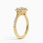 Joy Half Coverage Diamond Ring Yellow Gold 18k Round Engagement Ring