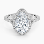Joy Half Coverage Diamond Ring Platinum Pear Engagement Ring