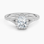 Joy Half Coverage Diamond Ring Platinum Radiant Engagement Ring