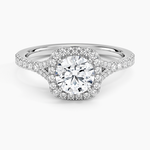 Joy Half Coverage Diamond Ring Platinum Round Engagement Ring