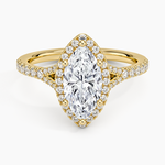 Joy Half Coverage Diamond Ring Yellow Gold 18k Marquise Engagement Ring