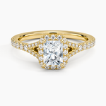 Joy Half Coverage Diamond Ring Yellow Gold 18k Radiant Engagement Ring