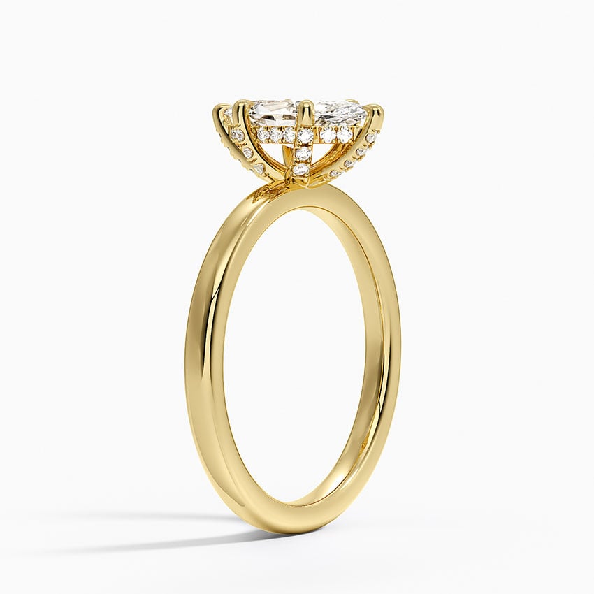 Lumiere 2mm Diamond Ring (1/8 ct. tw.) Yellow Gold 18k Marquise Engagement Ring