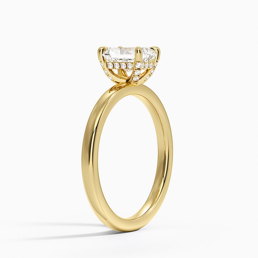 Lumiere 2mm Diamond Ring (1/8 ct. tw.) Yellow Gold 18k Radiant Engagement Ring