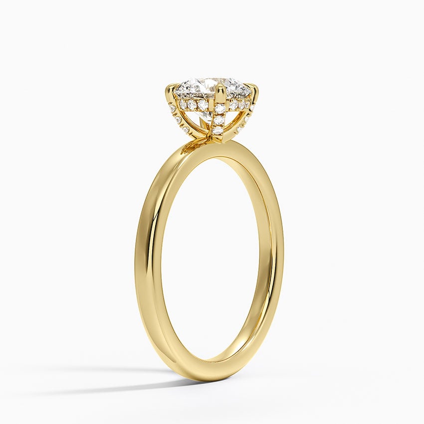 Lumiere 2mm Diamond Ring (1/8 ct. tw.) Yellow Gold 18k Round Engagement Ring