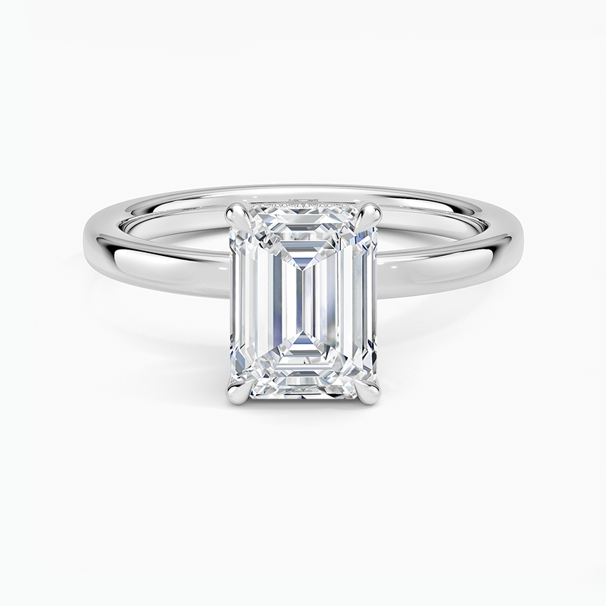 Lumiere 2mm Diamond Ring (1/8 ct. tw.) Platinum Emerald Engagement Ring