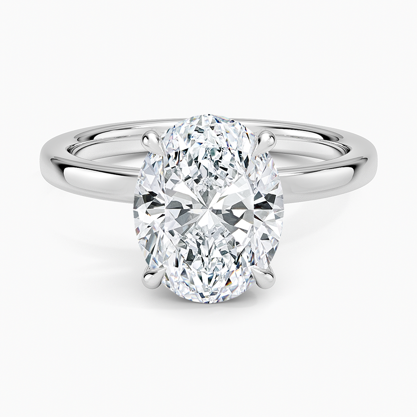 Lumiere 2mm Diamond Ring (1/8 ct. tw.) Platinum Oval Engagement Ring