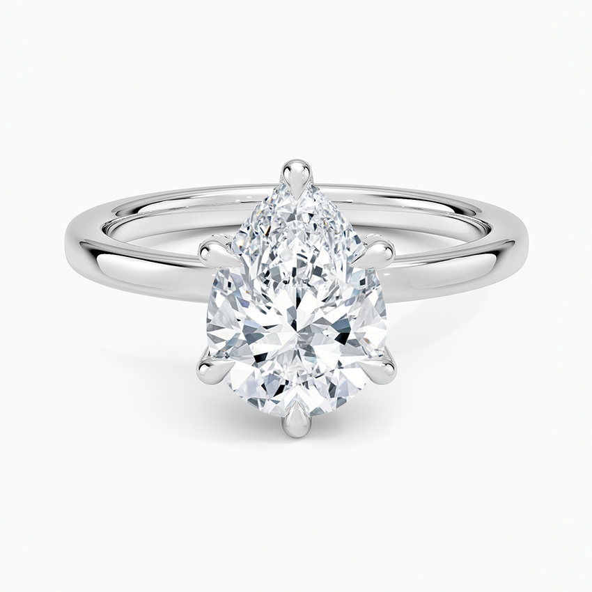 Lumiere 2mm Diamond Ring (1/8 ct. tw.) Platinum Pear Engagement Ring