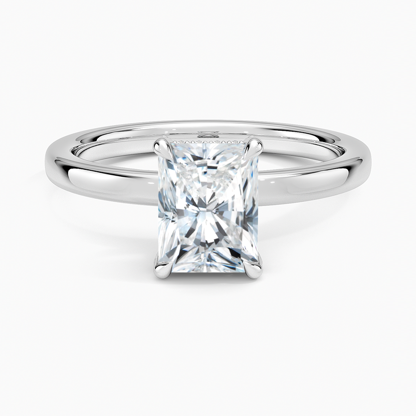 Lumiere 2mm Diamond Ring (1/8 ct. tw.) Platinum Radiant Engagement Ring