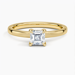 Lumiere 2mm Diamond Ring (1/8 ct. tw.) Yellow Gold 18k Asscher Engagement Ring