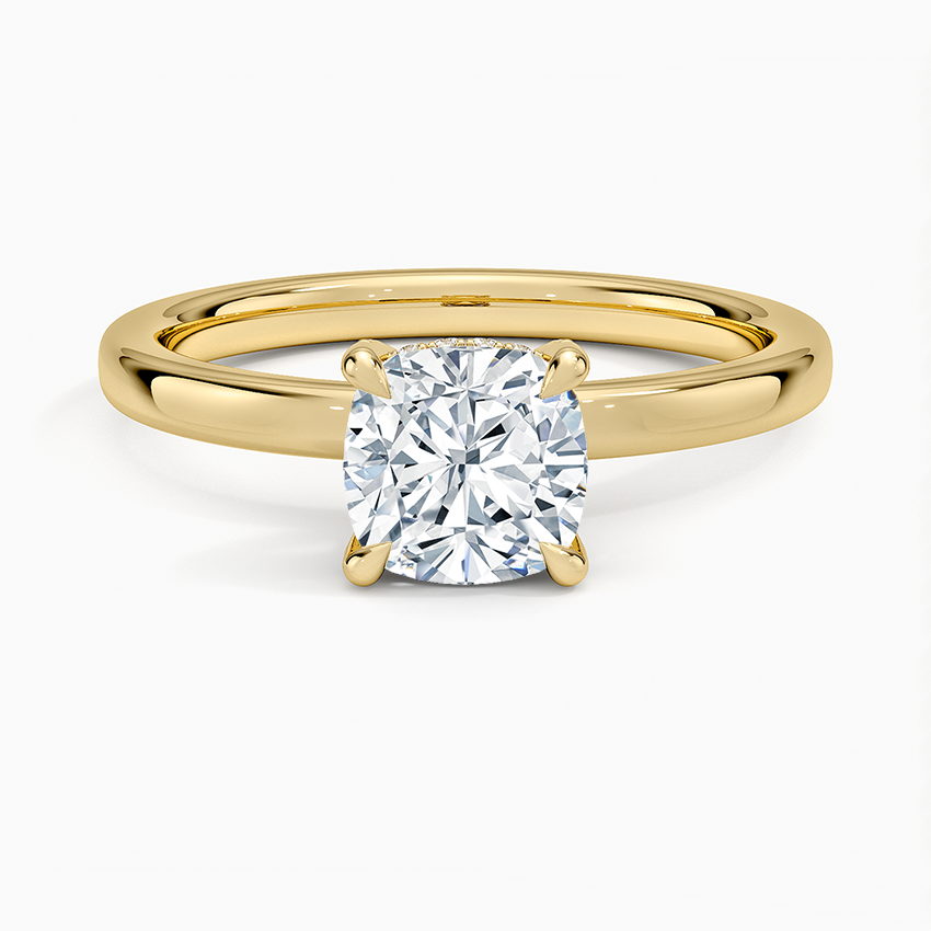 Lumiere 2mm Diamond Ring (1/8 ct. tw.) Yellow Gold 18k Cushion Engagement Ring
