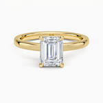 Lumiere 2mm Diamond Ring (1/8 ct. tw.) Yellow Gold 18k Emerald Engagement Ring