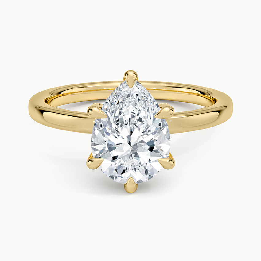 Lumiere 2mm Diamond Ring (1/8 ct. tw.) Yellow Gold 18k Pear Engagement Ring