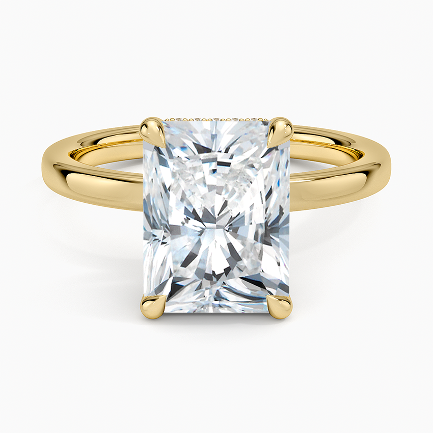 Lumiere 2mm Diamond Ring (1/8 ct. tw.) Yellow Gold 18k Radiant Engagement Ring