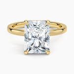 Lumiere 2mm Diamond Ring (1/8 ct. tw.) Yellow Gold 18k Radiant Engagement Ring