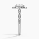 Cadenza Halo Diamond Ring Platinum Oval Engagement Ring