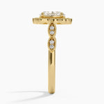 Cadenza Halo Diamond Ring Yellow Gold 18k Oval Engagement Ring