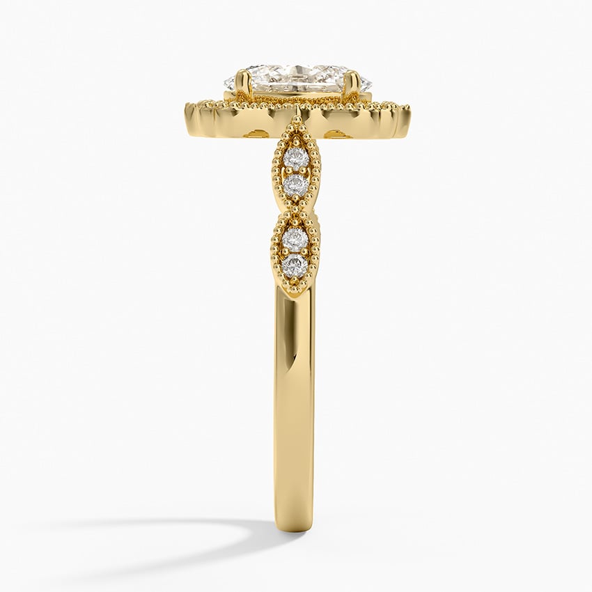 Cadenza Halo Diamond Ring Yellow Gold 18k Oval Engagement Ring
