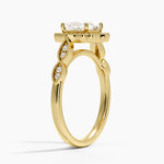 Cadenza Halo Diamond Ring Yellow Gold 18k Princess Engagement Ring