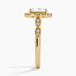 Cadenza Halo Diamond Ring Yellow Gold 18k Radiant Engagement Ring