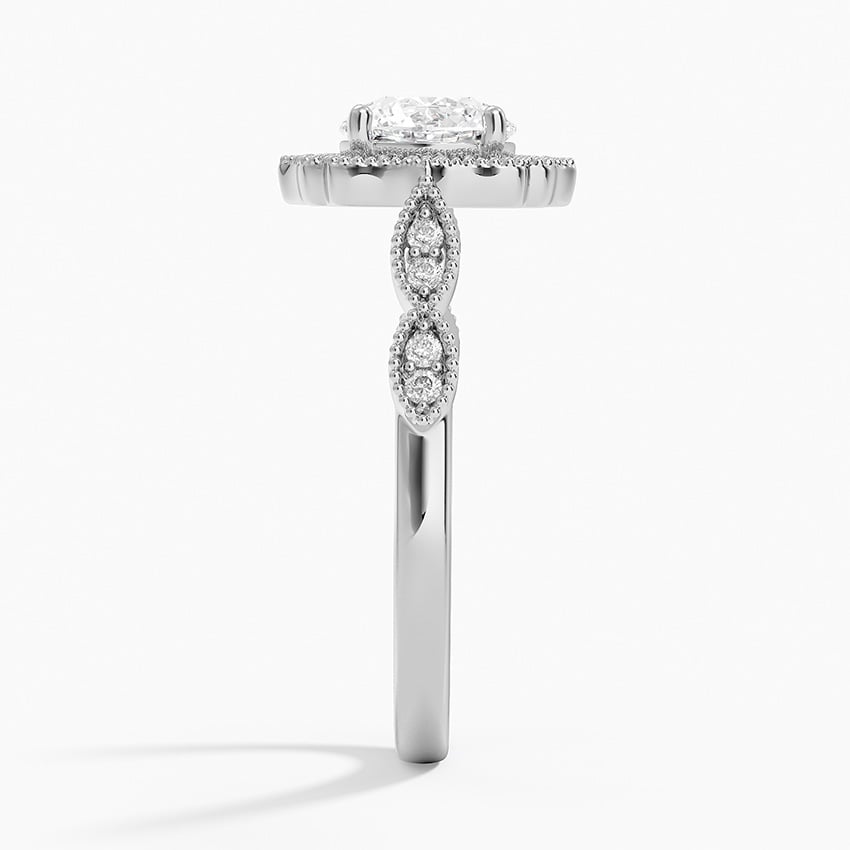Cadenza Halo Diamond Ring Platinum Round Engagement Ring