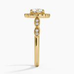 Cadenza Halo Diamond Ring Yellow Gold 18k Round Engagement Ring