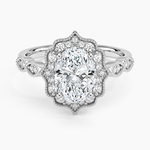 Cadenza Halo Diamond Ring Platinum Oval Engagement Ring
