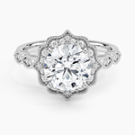 Cadenza Halo Diamond Ring Platinum Round Engagement Ring