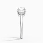 Luxe Helena Radiant-Cut Three Stone Diamond Ring Platinum Cushion Engagement Ring