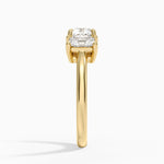 Luxe Helena Radiant-Cut Three Stone Diamond Ring Yellow Gold 18k Cushion Engagement Ring