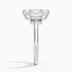 Luxe Helena Radiant-Cut Three Stone Diamond Ring Platinum Marquise Engagement Ring